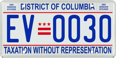 DC license plate EV0030