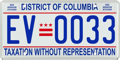 DC license plate EV0033