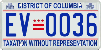 DC license plate EV0036