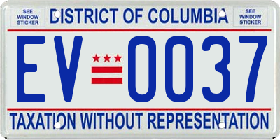 DC license plate EV0037