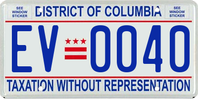 DC license plate EV0040