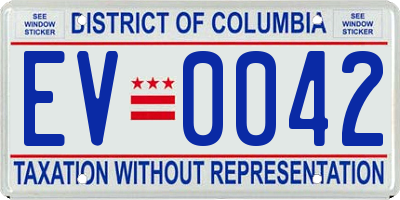 DC license plate EV0042