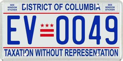 DC license plate EV0049