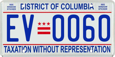 DC license plate EV0060
