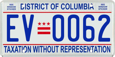 DC license plate EV0062