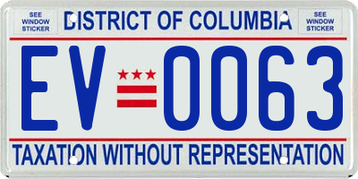 DC license plate EV0063