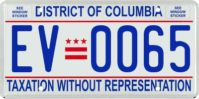 DC license plate EV0065