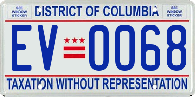 DC license plate EV0068