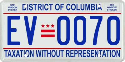 DC license plate EV0070