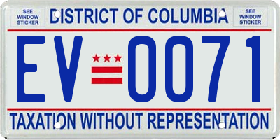 DC license plate EV0071