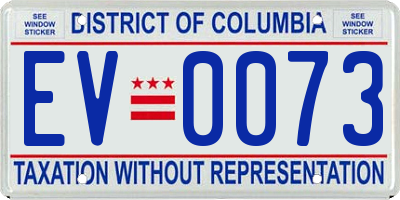 DC license plate EV0073