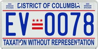 DC license plate EV0078