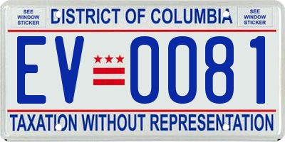 DC license plate EV0081