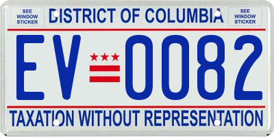 DC license plate EV0082