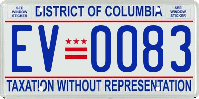 DC license plate EV0083