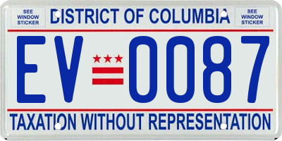 DC license plate EV0087