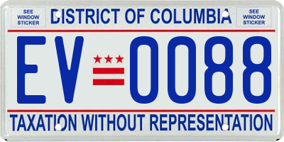 DC license plate EV0088