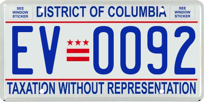 DC license plate EV0092