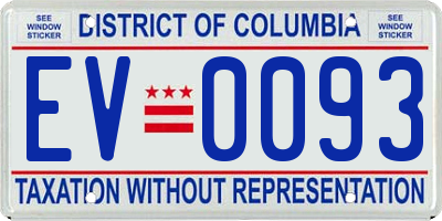 DC license plate EV0093