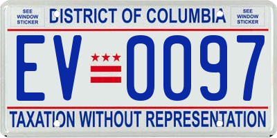 DC license plate EV0097