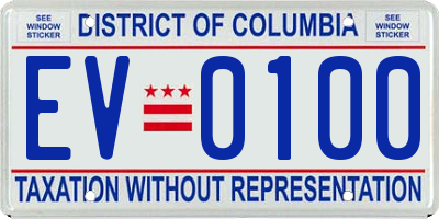 DC license plate EV0100
