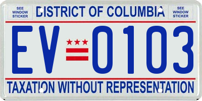 DC license plate EV0103