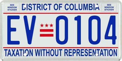 DC license plate EV0104