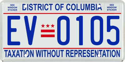 DC license plate EV0105