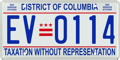 DC license plate EV0114