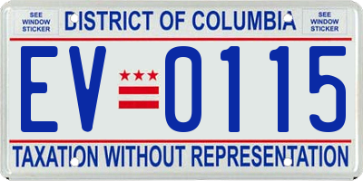 DC license plate EV0115