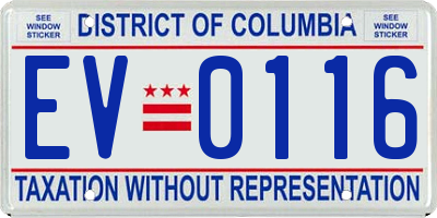 DC license plate EV0116