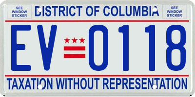 DC license plate EV0118