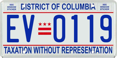 DC license plate EV0119