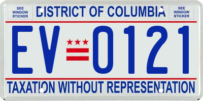 DC license plate EV0121