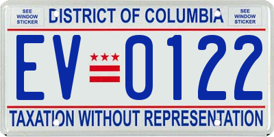 DC license plate EV0122