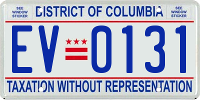 DC license plate EV0131