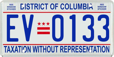 DC license plate EV0133