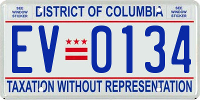 DC license plate EV0134