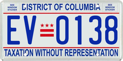 DC license plate EV0138