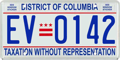 DC license plate EV0142