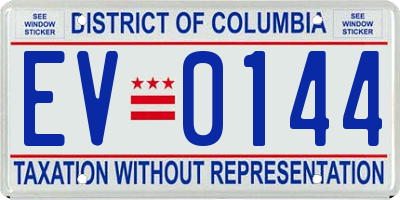 DC license plate EV0144