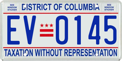 DC license plate EV0145