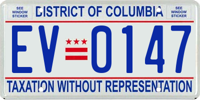 DC license plate EV0147