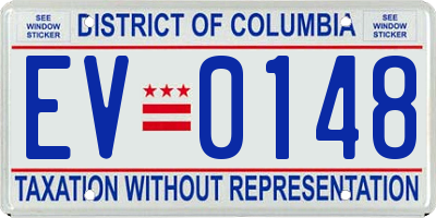 DC license plate EV0148