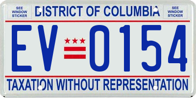 DC license plate EV0154