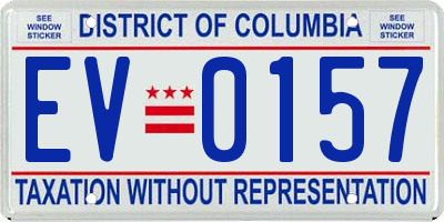 DC license plate EV0157
