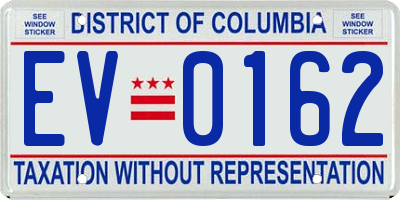 DC license plate EV0162