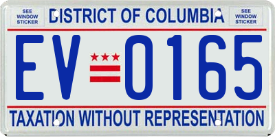 DC license plate EV0165