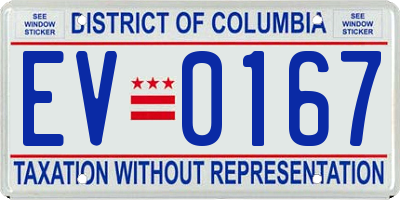 DC license plate EV0167