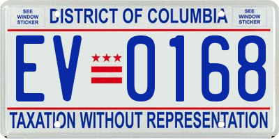 DC license plate EV0168